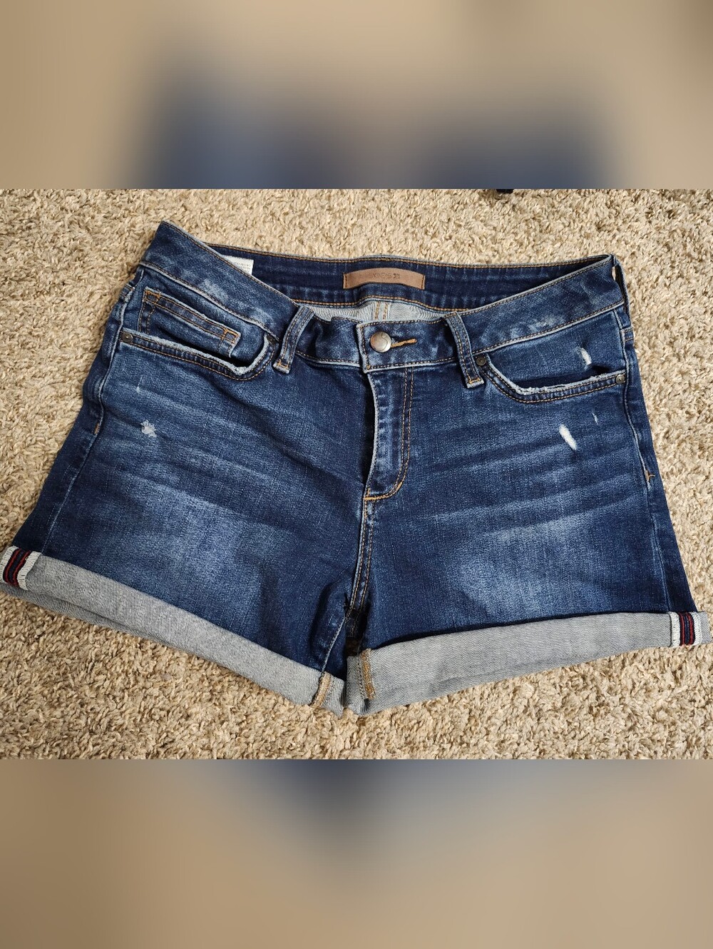 Joe's Jeans Dark Wash Rolled Hem Denim Shorts